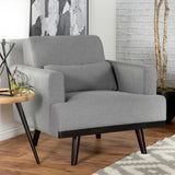 Blake Upholstered Chair with Track Arms Sharkskin and Dark Brown