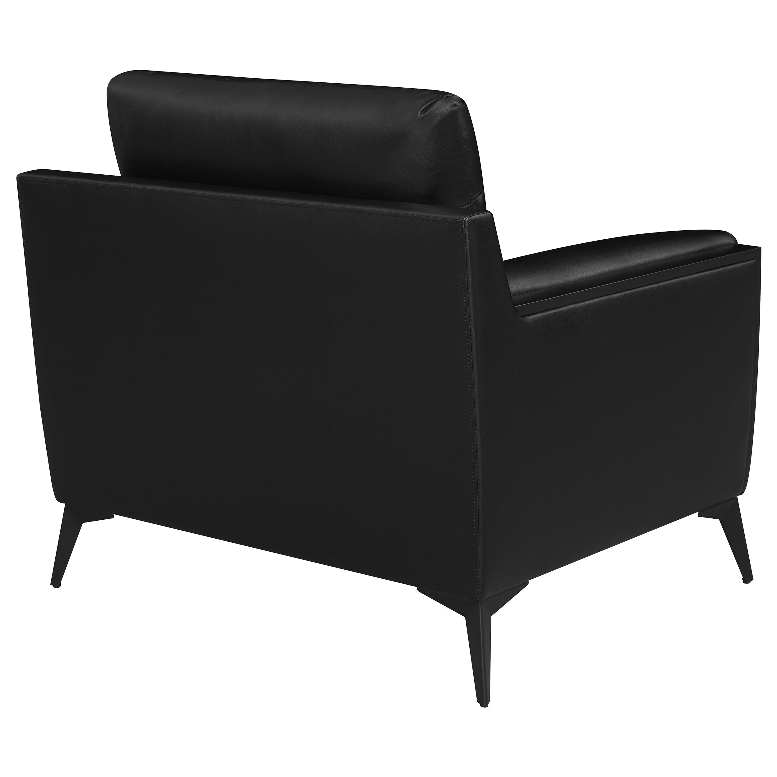 Moira Upholstered Tufted Chair with Track Arms Black