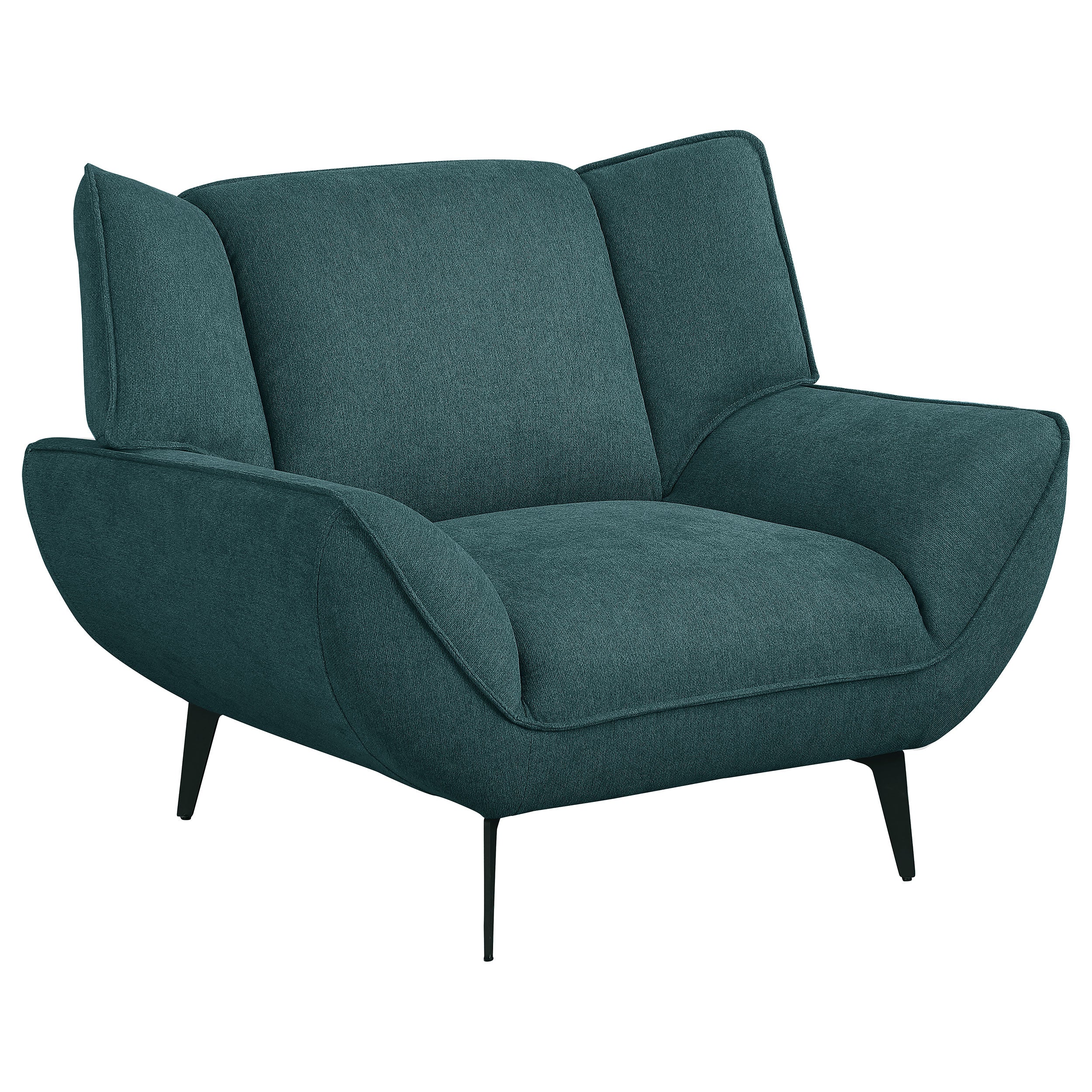 Acton 2-piece Upholstered Flared Arm Sofa Set Teal Blue