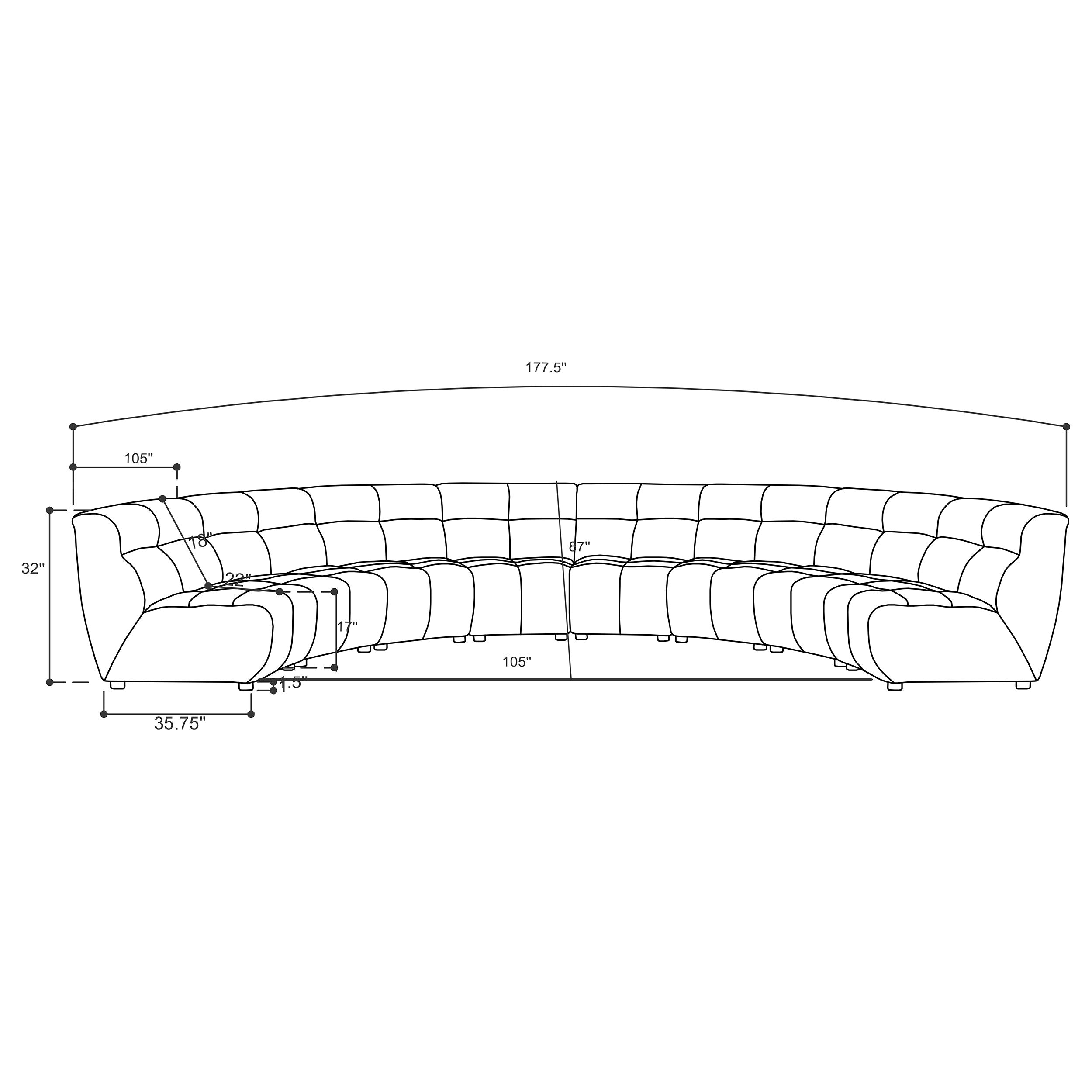 Charlotte 8-piece Upholstered Curved Modular Sectional Sofa Ivory