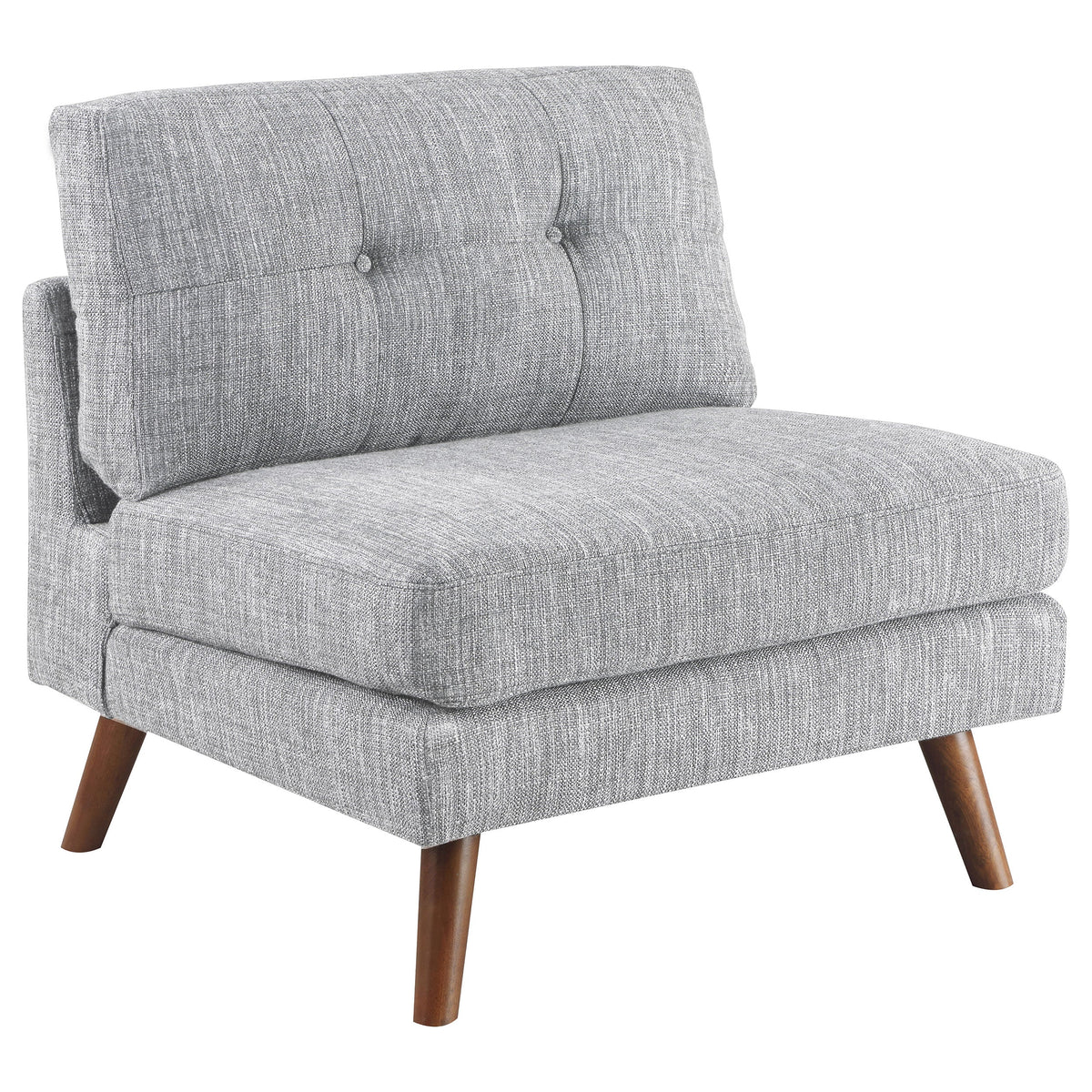 Churchill Button Tufted Armless Chair Grey