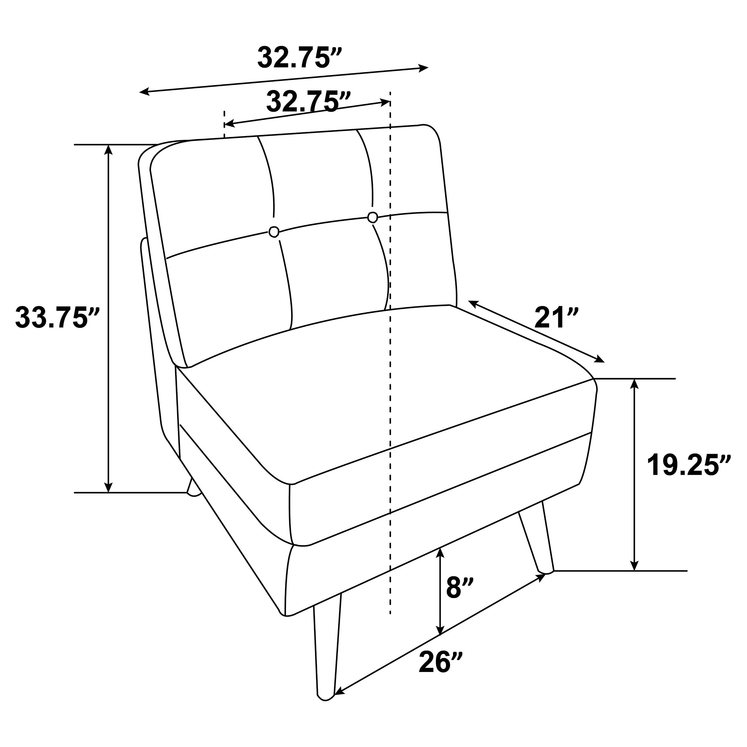 Churchill Button Tufted Armless Chair Grey