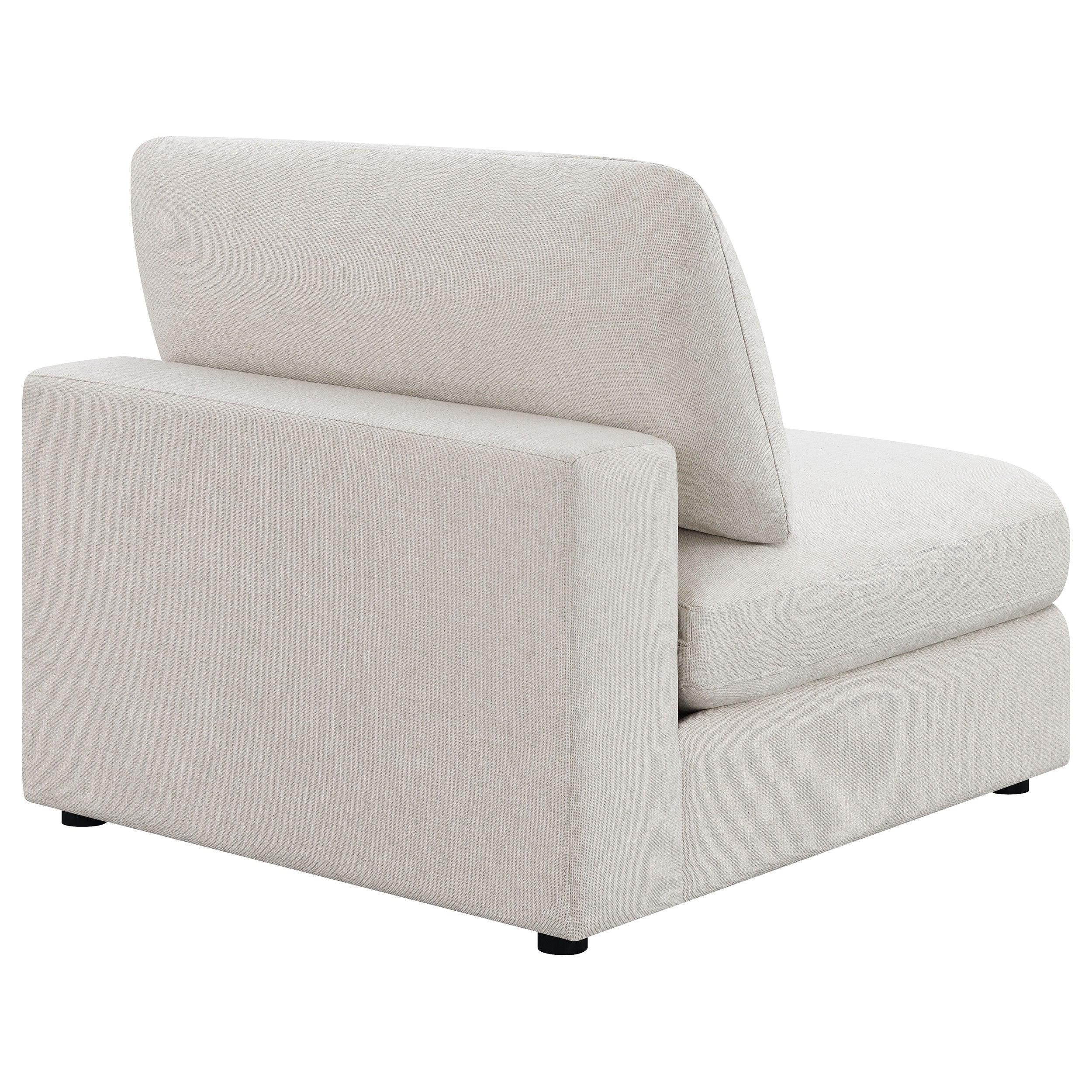 Serene Upholstered Armless Chair Beige