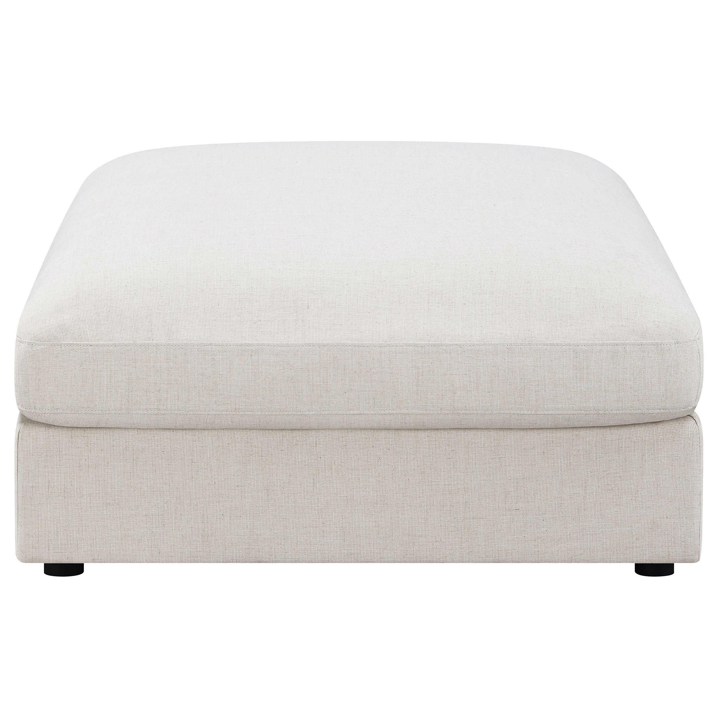 Serene Upholstered Rectangular Ottoman Beige