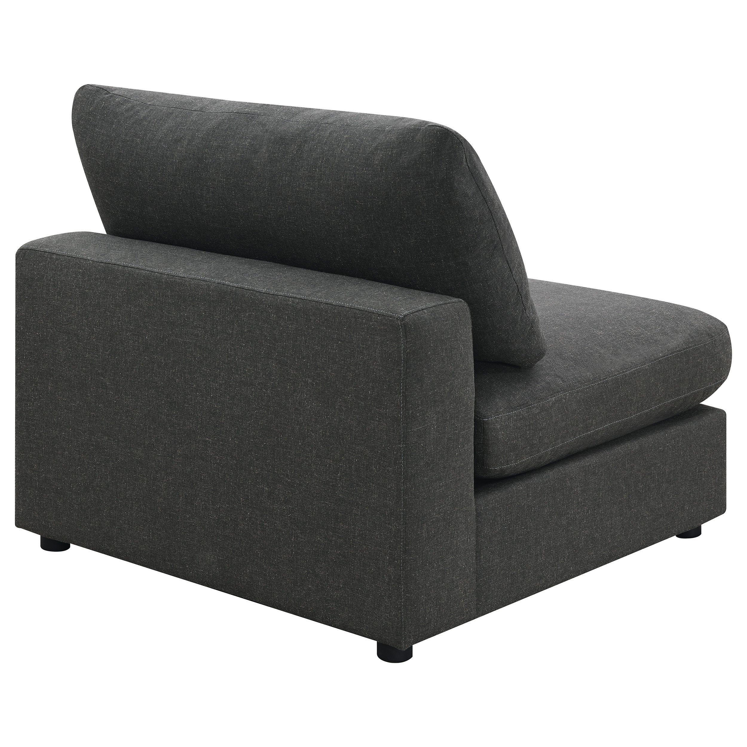 Serene Upholstered Armless Chair Charcoal