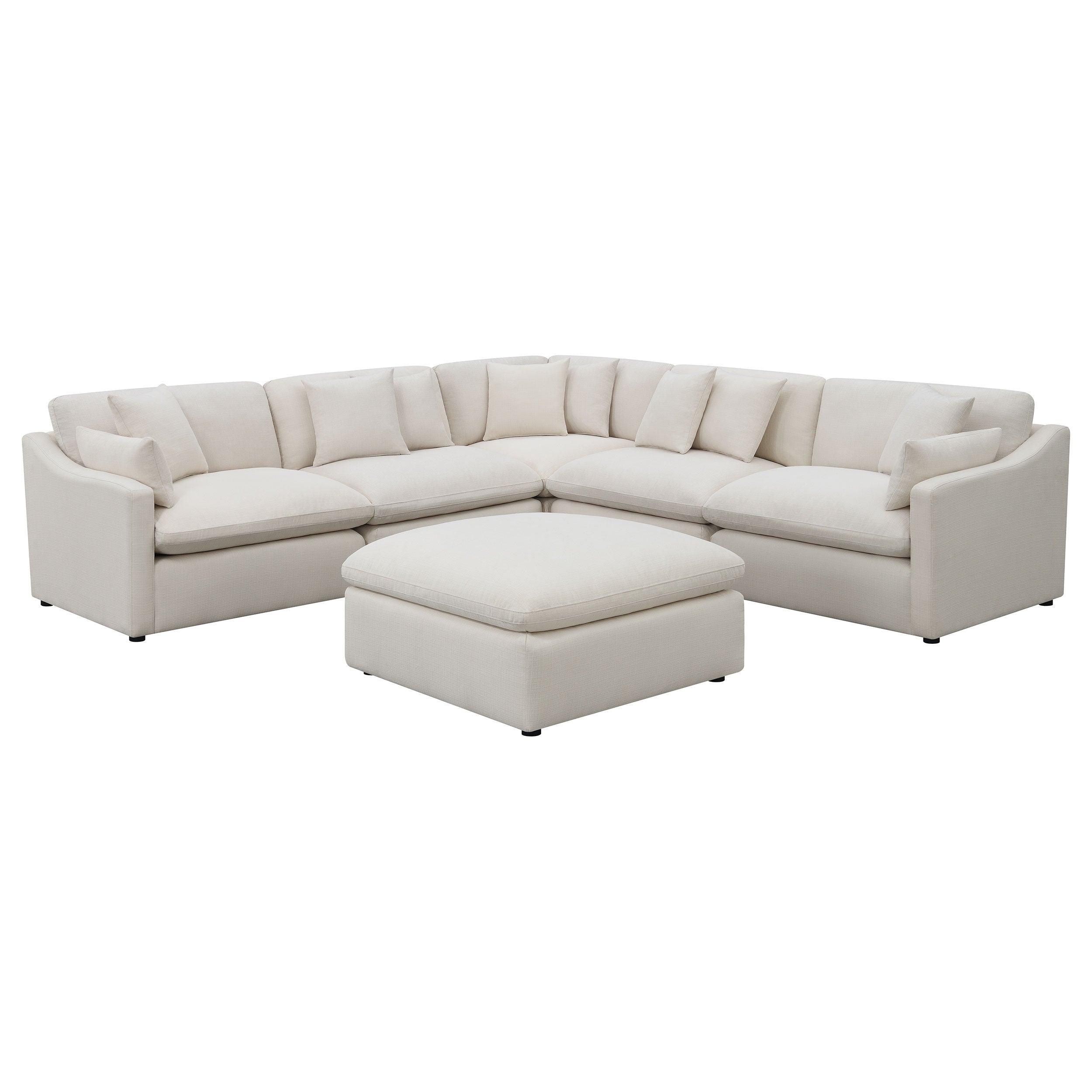 Hobson 6-piece Reversible Cushion Modular Sectional Off-White