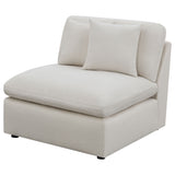 Hobson Cushion Back Armless Chair Off-White