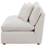 Hobson Cushion Back Armless Chair Off-White