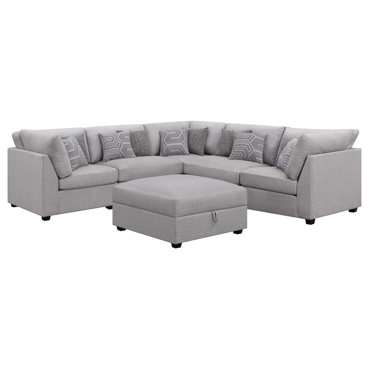 Cambria 6-piece Upholstered Modular Sectional Grey