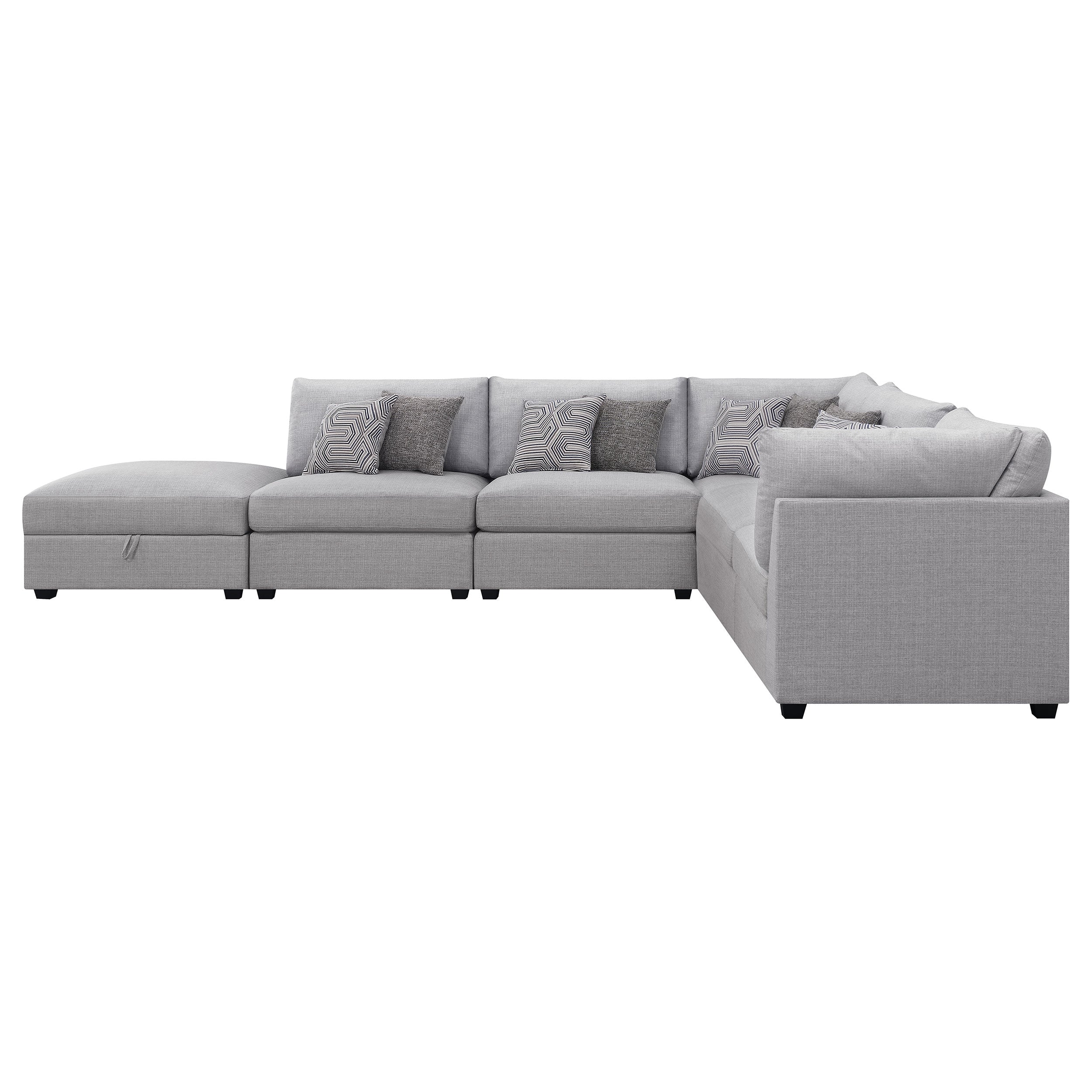 Cambria 6-piece Upholstered Modular Sectional Grey