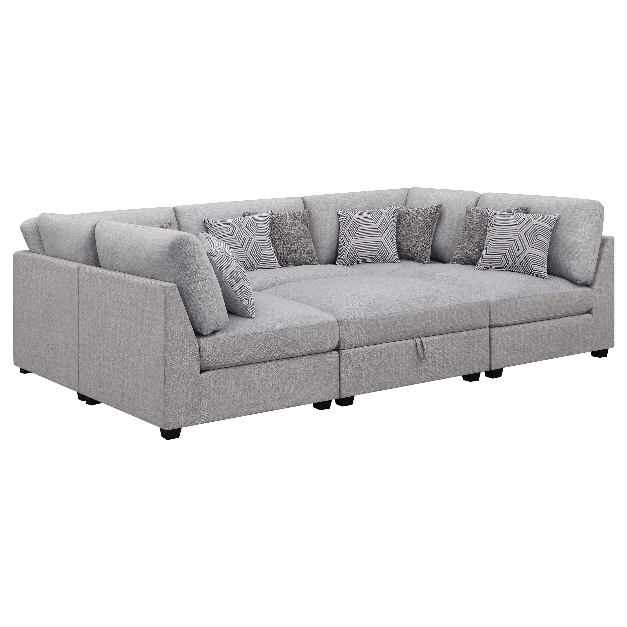 Cambria 6-piece Upholstered Modular Sectional Grey