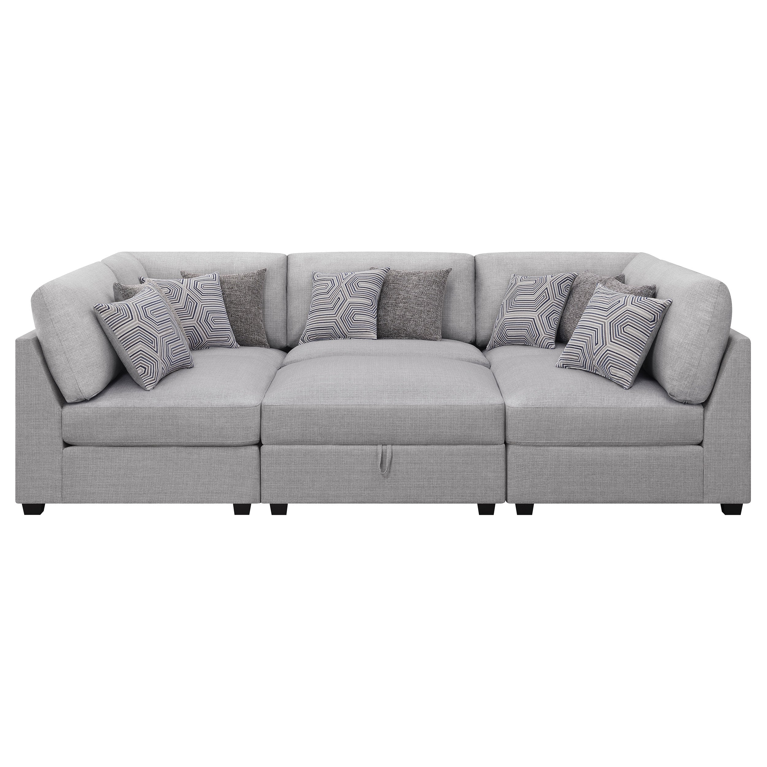 Cambria 6-piece Upholstered Modular Sectional Grey