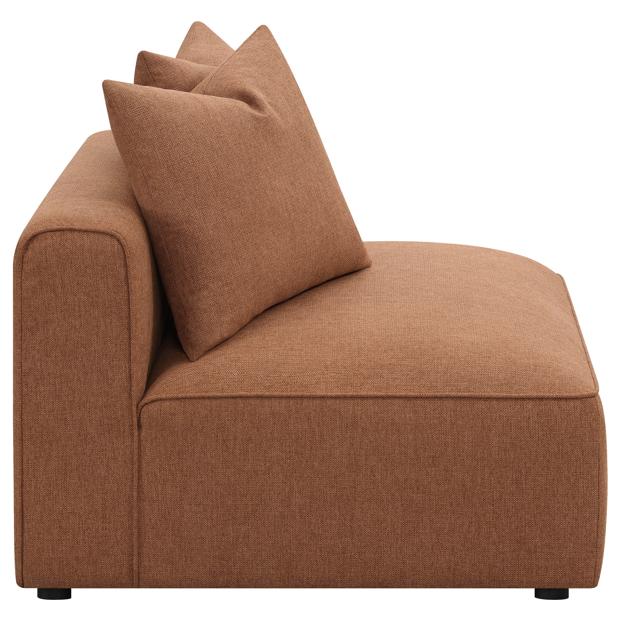 Jennifer Upholstered Tight Back Armless Chair Terracotta