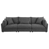 Sasha 3-Piece Upholstered Sofa Barely Black