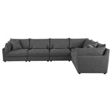 Sasha 6-Piece Upholstered Modular Sectional Barely Black