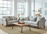 Roxanne Upholstered Flared Arm Loveseat Platinum