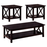 Rachelle 3-piece Occasional Table Set Deep Merlot