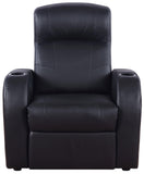 Cyrus Upholstered Recliner Living Room Set Black