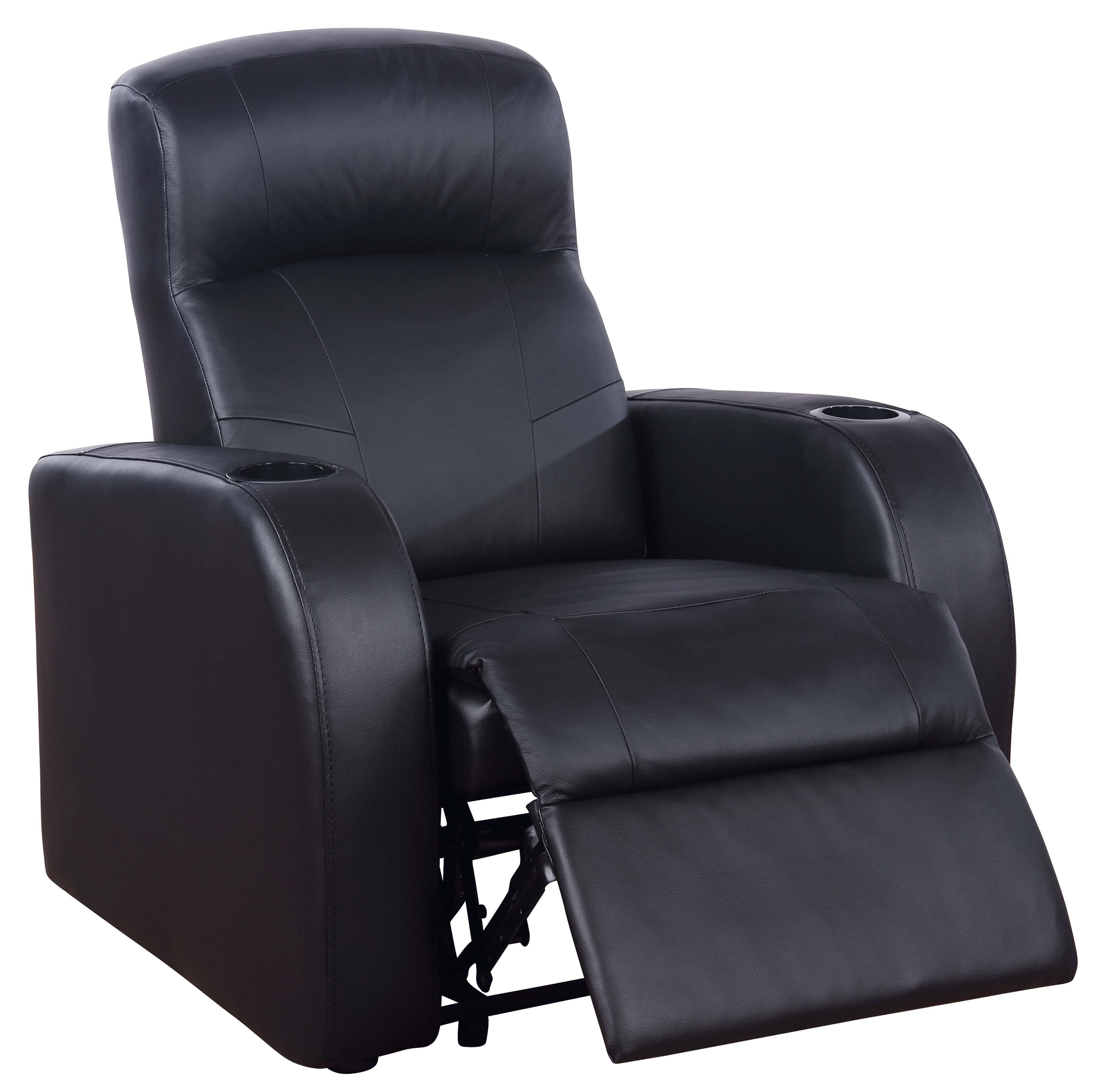 Cyrus Upholstered Recliner Living Room Set Black