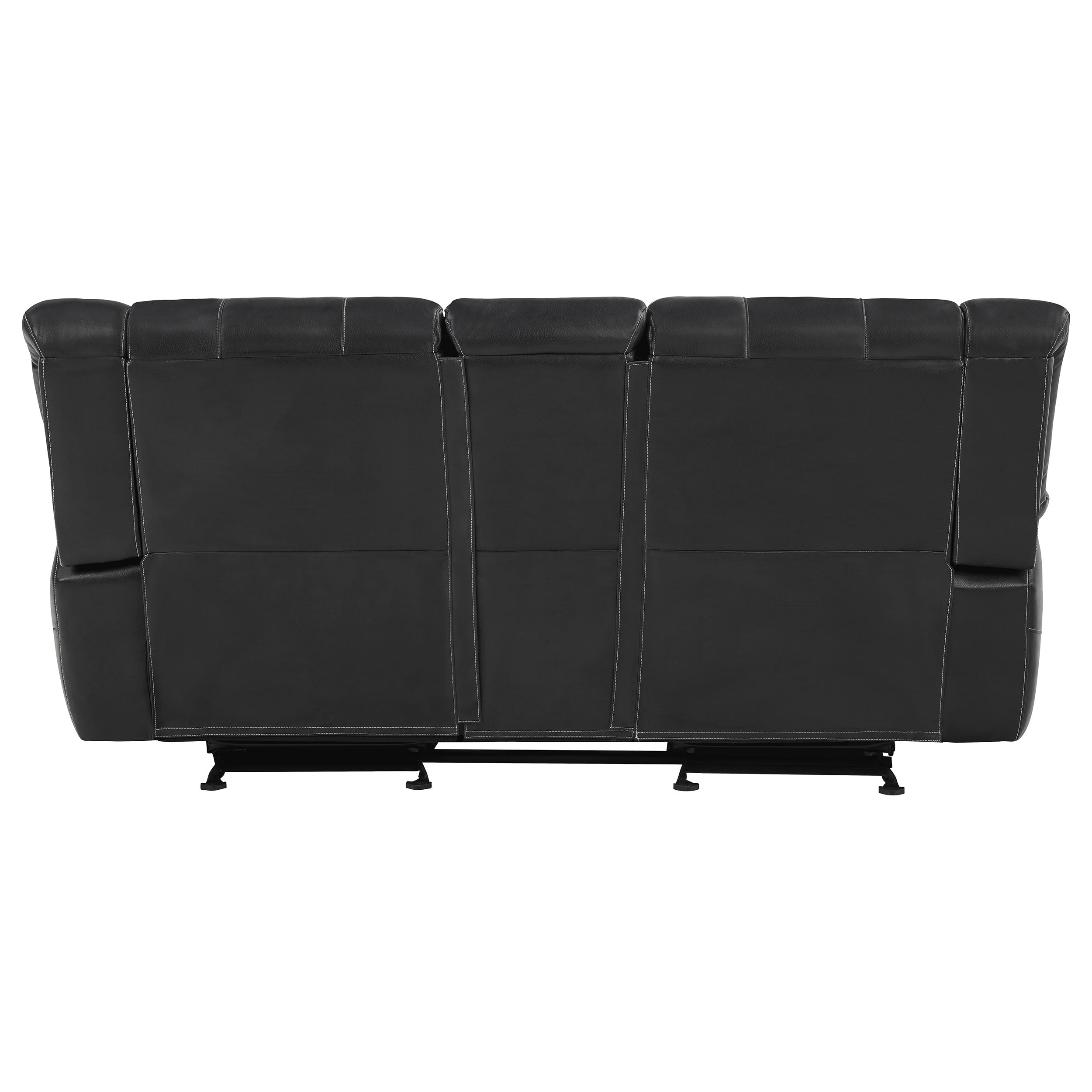 Lee Glider Loveseat with Console Black