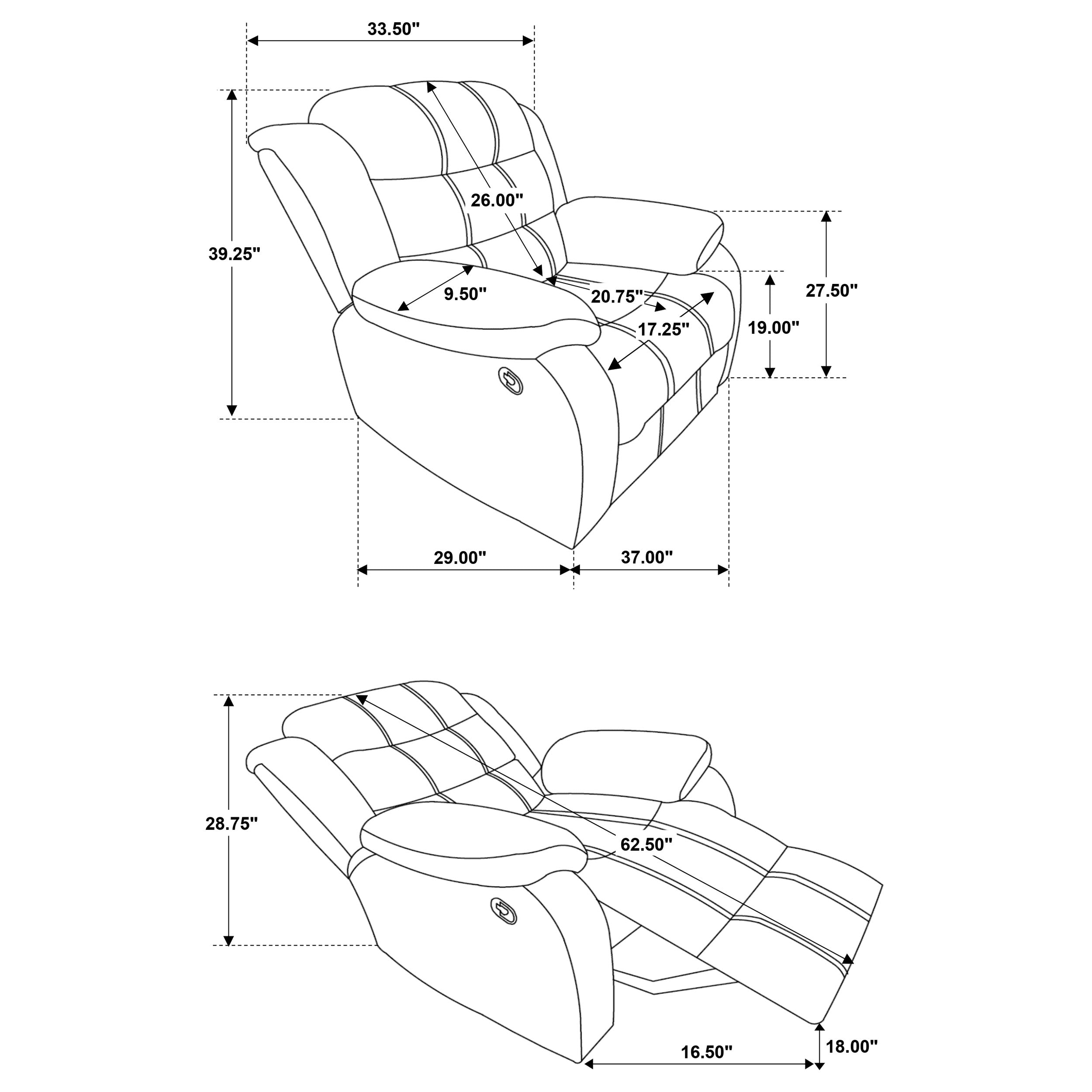 Rodman Upholstered Glider Recliner Chocolate