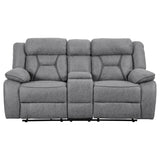 Higgins Pillow Top Arm Motion Loveseat with Console Grey