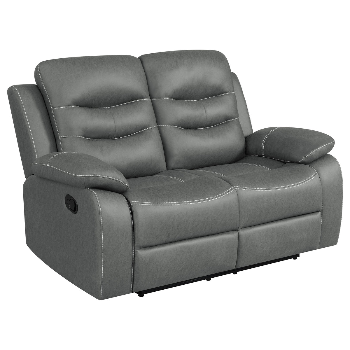 Nova Upholstered Motion Reclining Loveseat Dark Grey