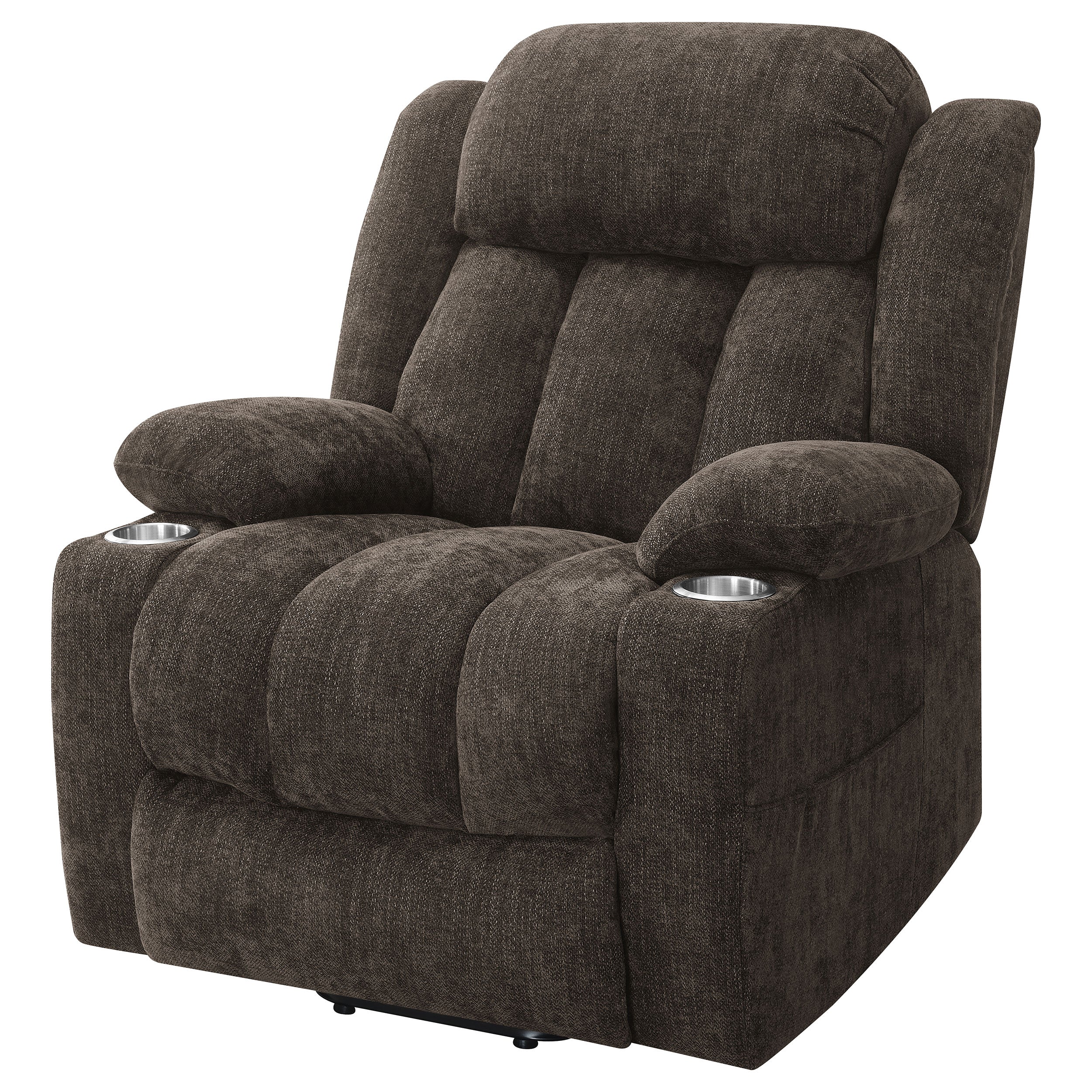 Houston Upholstered Power Lift Recliner Chair Dark Brown