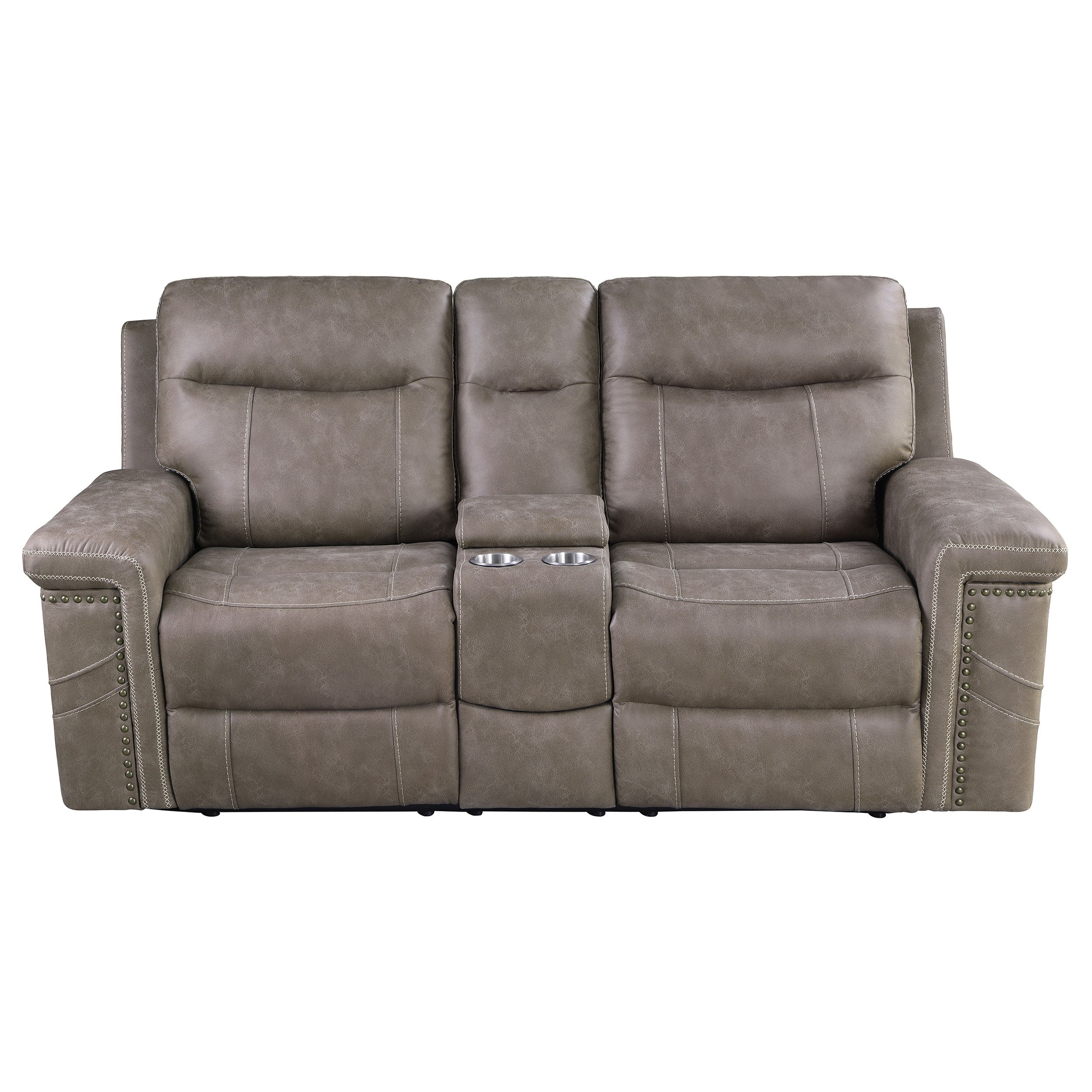 Wixom 1-drawer Power^2 Loveseat with Console Taupe