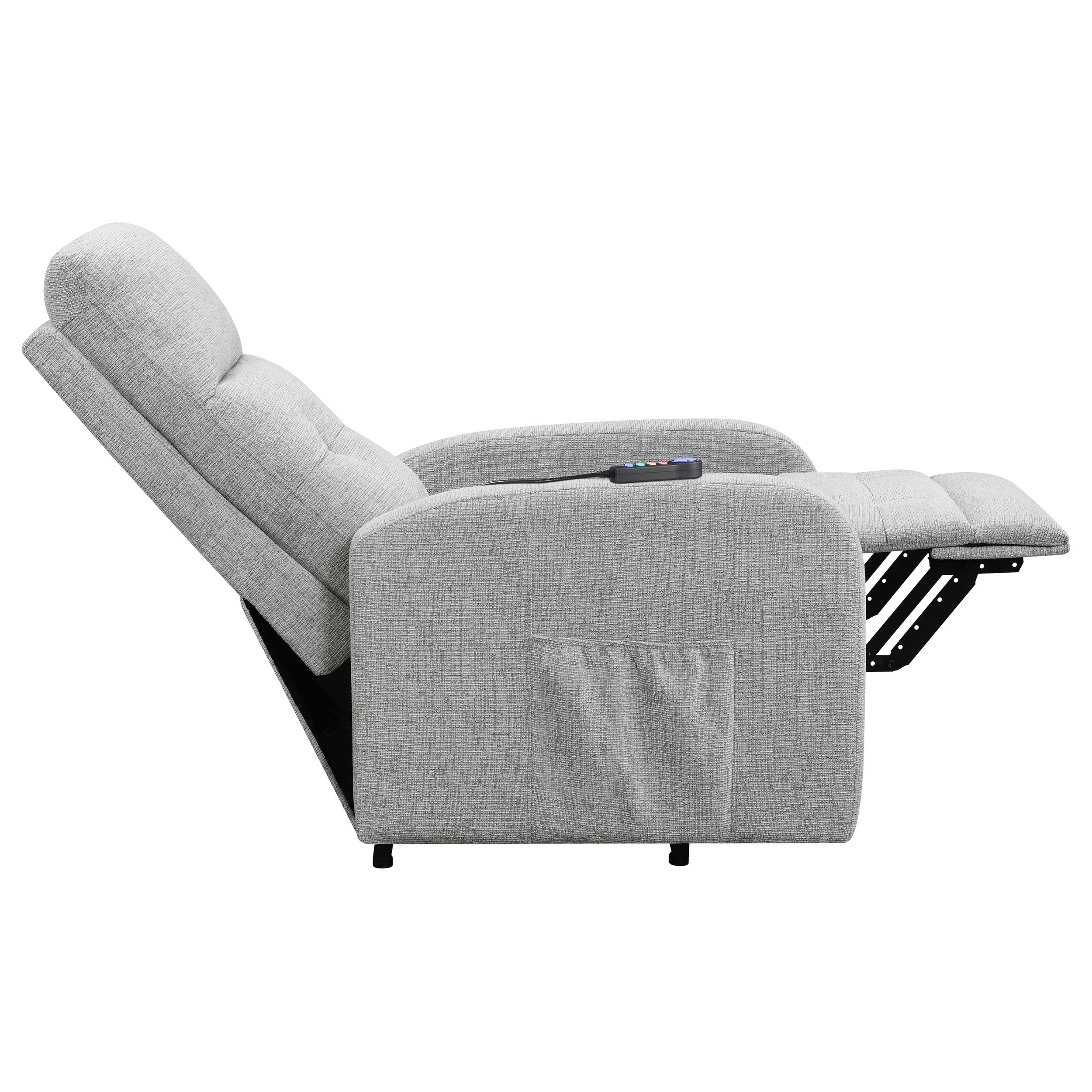 Howie Tufted Upholstered Power Lift Recliner Grey