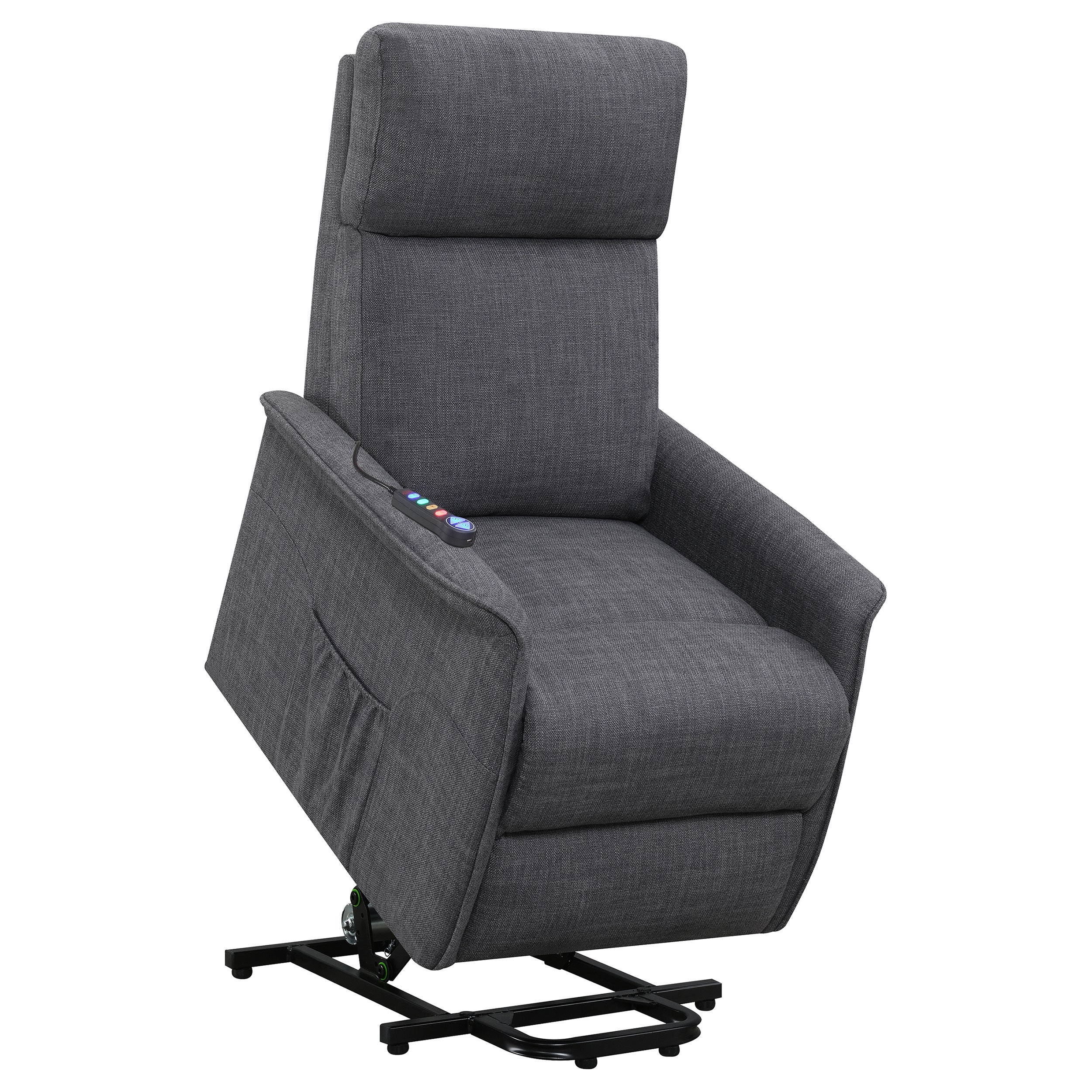 Herrera Power Lift Recliner with Wired Remote Charcoal