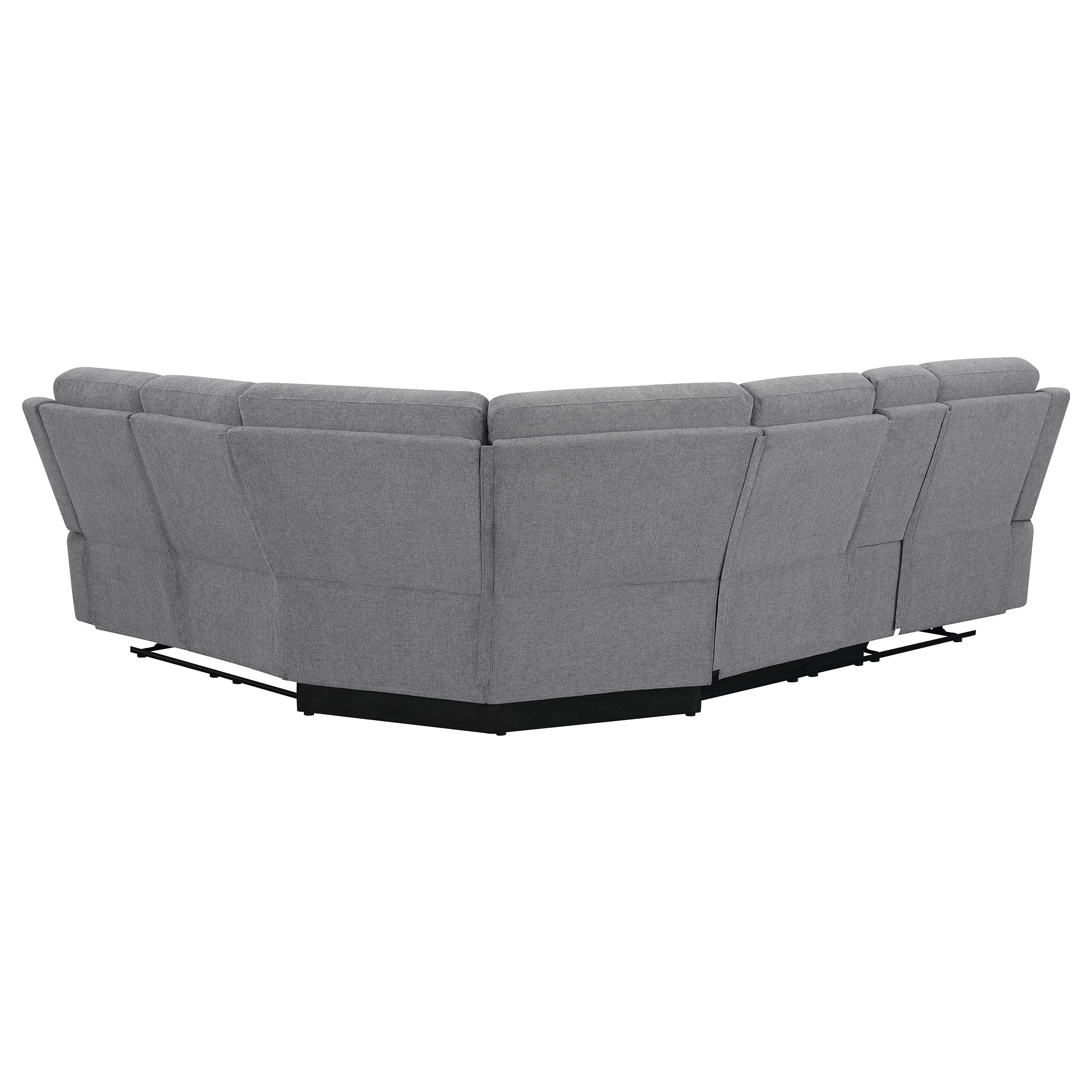 David 3-piece Upholstered Motion Sectional with Pillow Arms Smoke