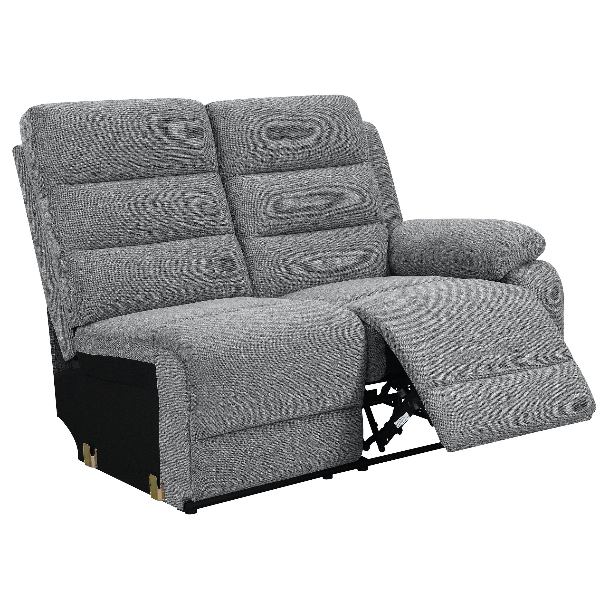 David 3-piece Upholstered Motion Sectional with Pillow Arms Smoke