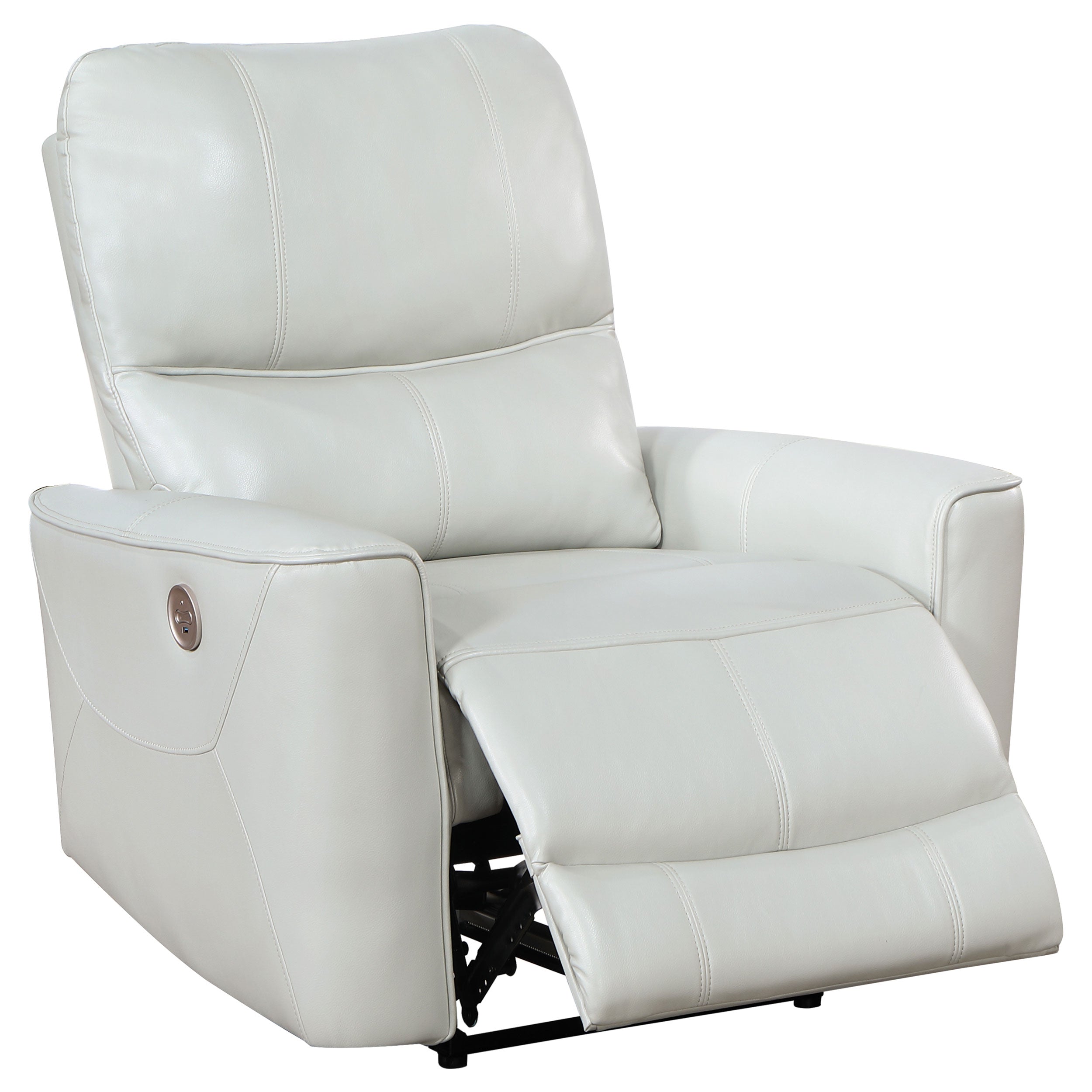 Greenfield Upholstered Power Recliner Chair Ivory