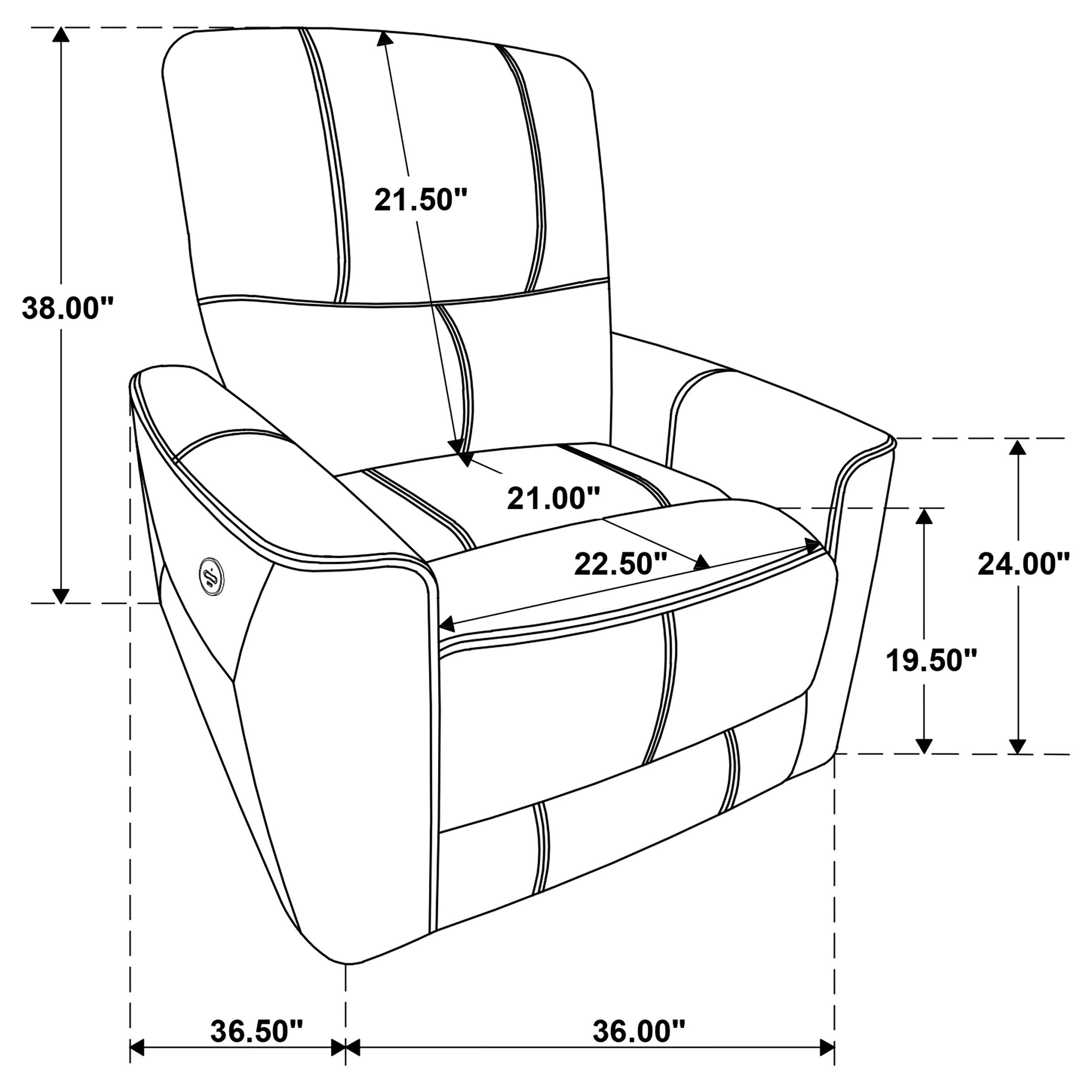 Greenfield Upholstered Power Recliner Chair Saddle Brown