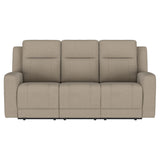 Brentwood Upholstered Motion Reclining Sofa Taupe