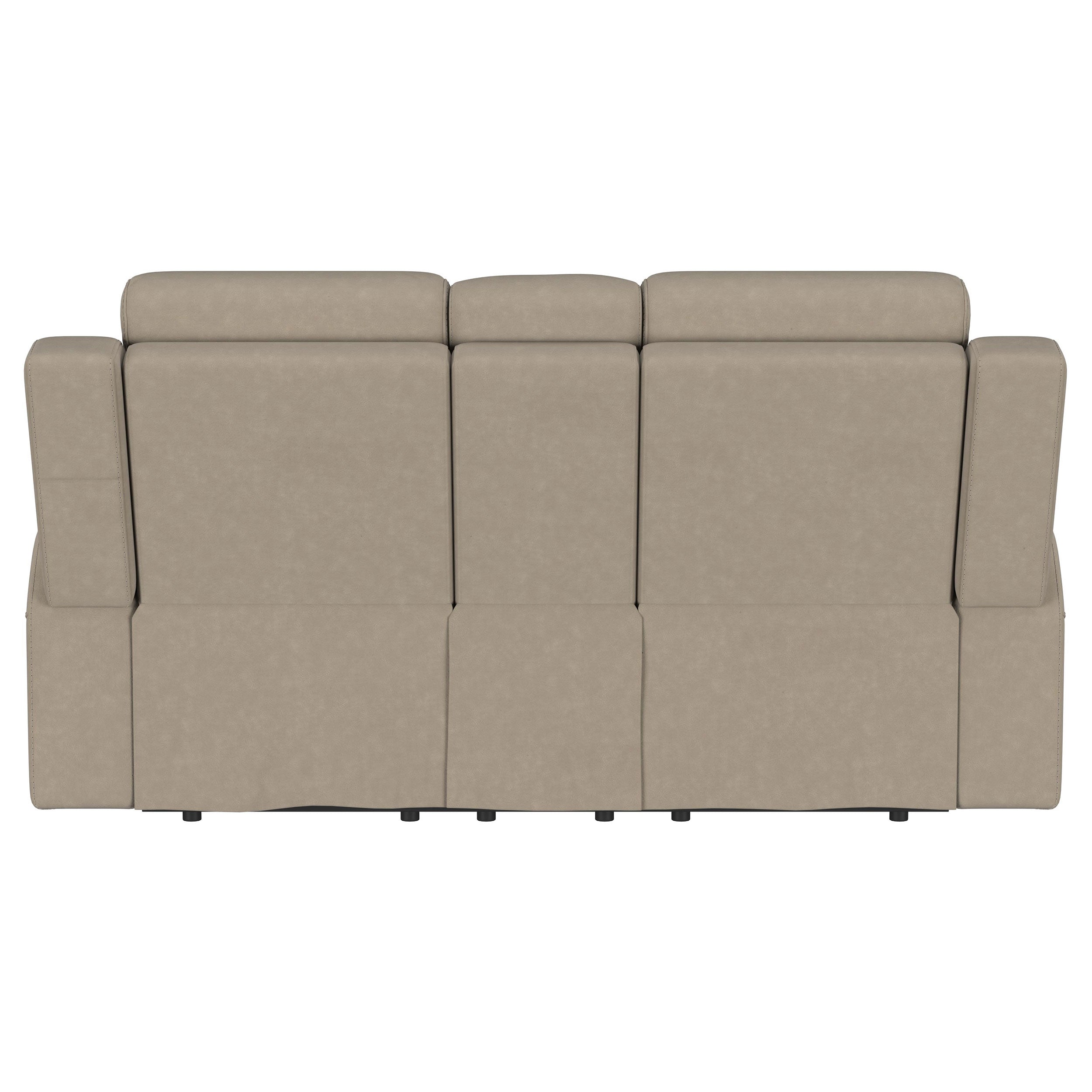 Brentwood Upholstered Motion Reclining Loveseat Taupe