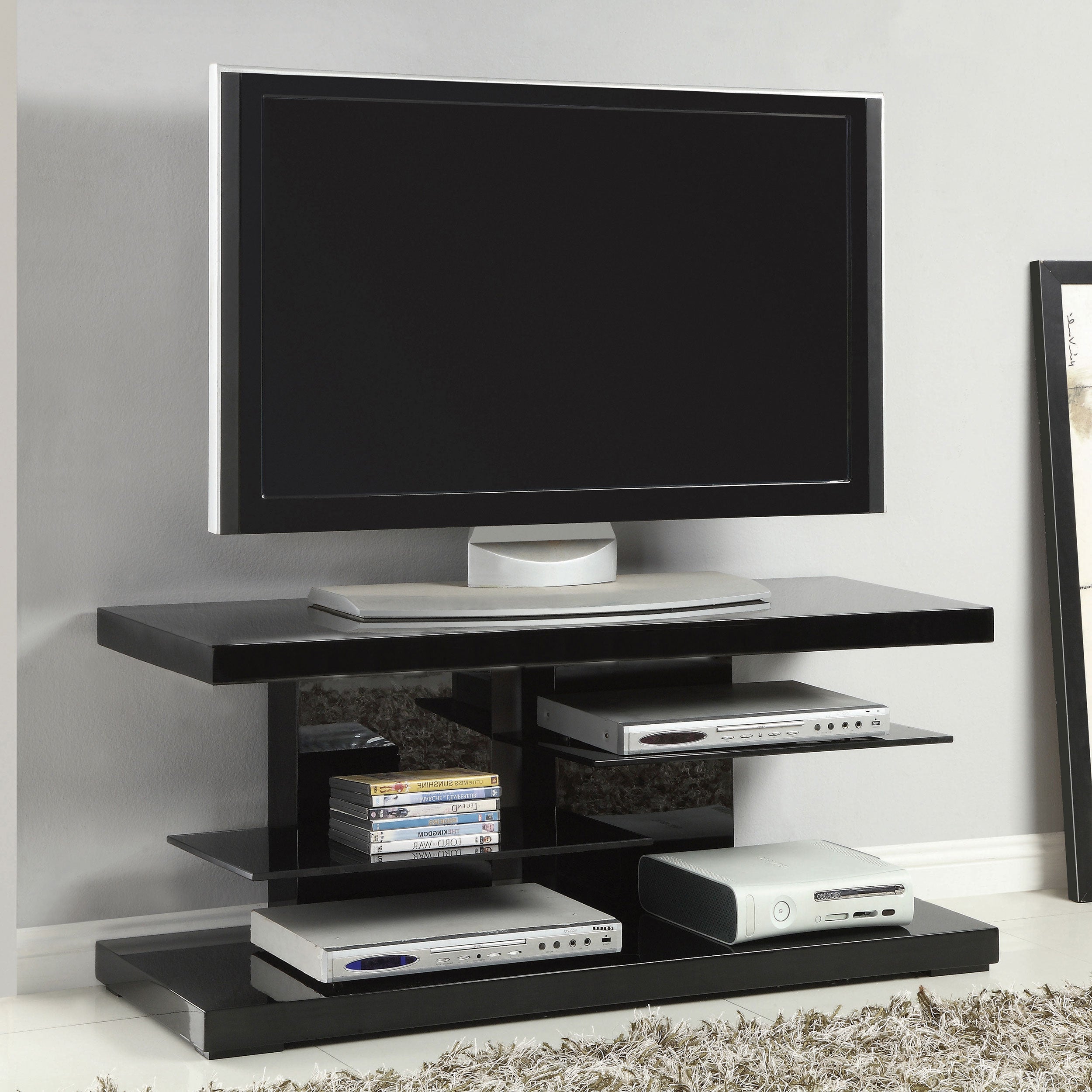 Matteo 2-shelf TV Console Glossy Black