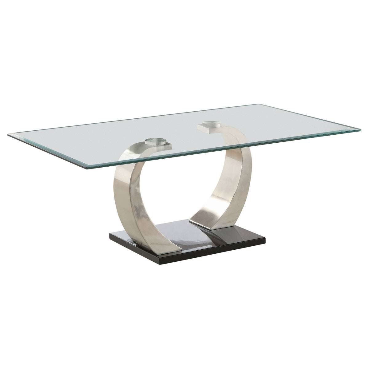 Pruitt Glass Top Coffee Table Clear and Satin