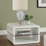 Elana Square 2-shelf End Table Glossy White