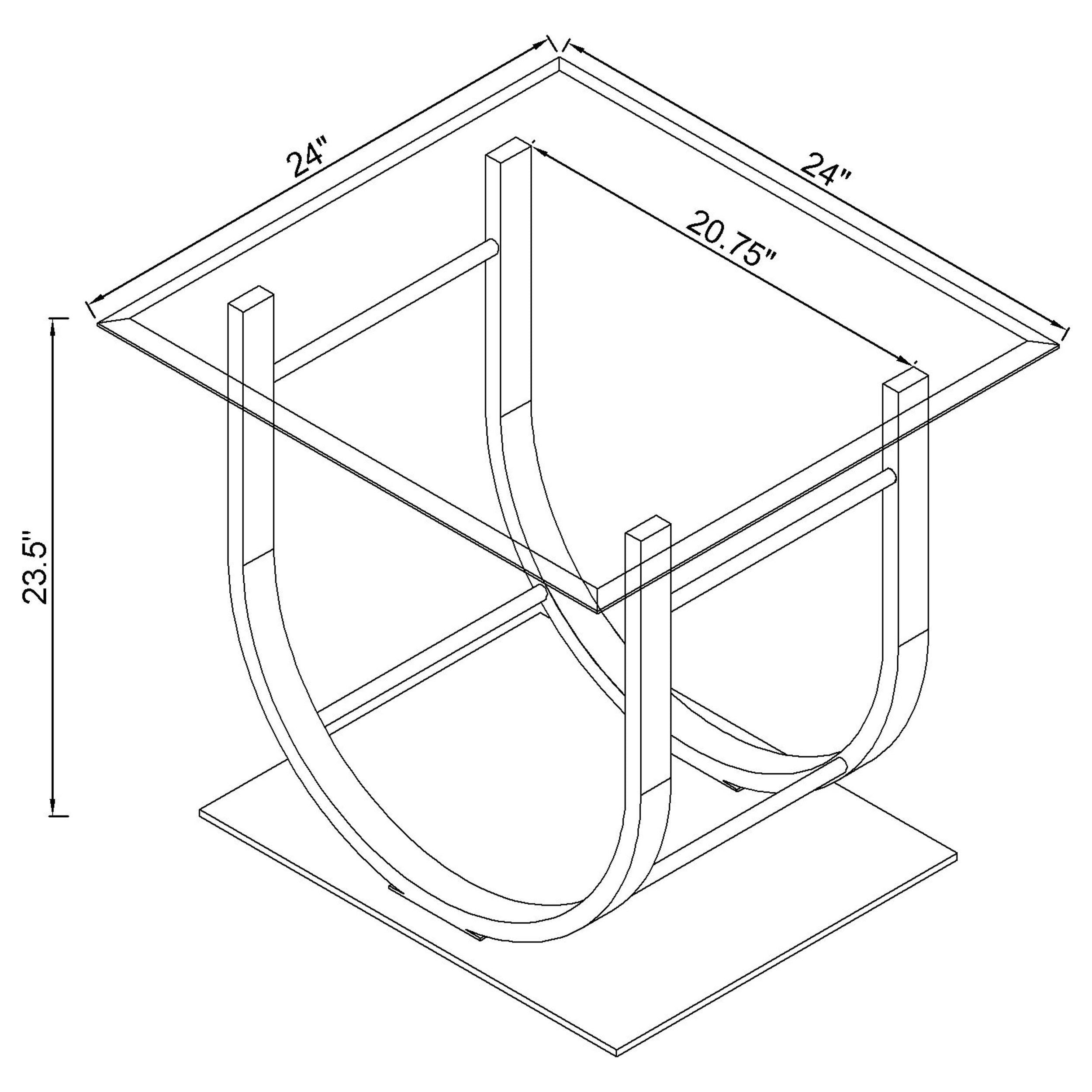 Danville U-shaped End Table Chrome