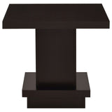 Reston Pedestal Square End Table Cappuccino