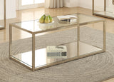 Cora Coffee Table with Mirror Shelf Chocolate Chrome