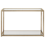 Cora Sofa Table with Mirror Shelf Chocolate Chrome