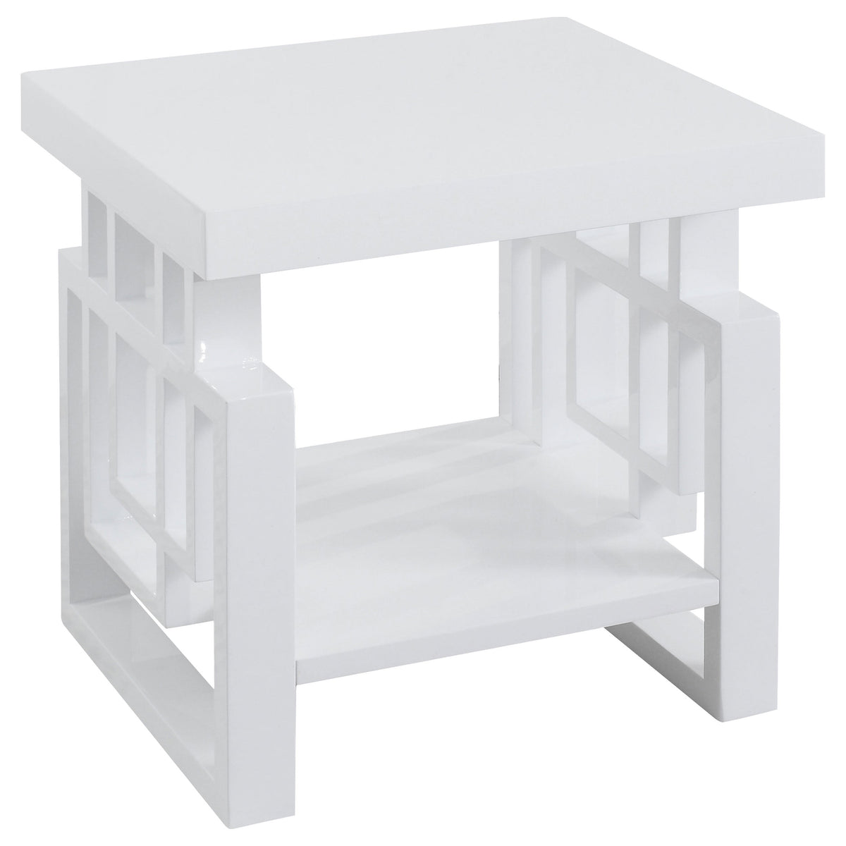 Schmitt Rectangular End Table High Glossy White