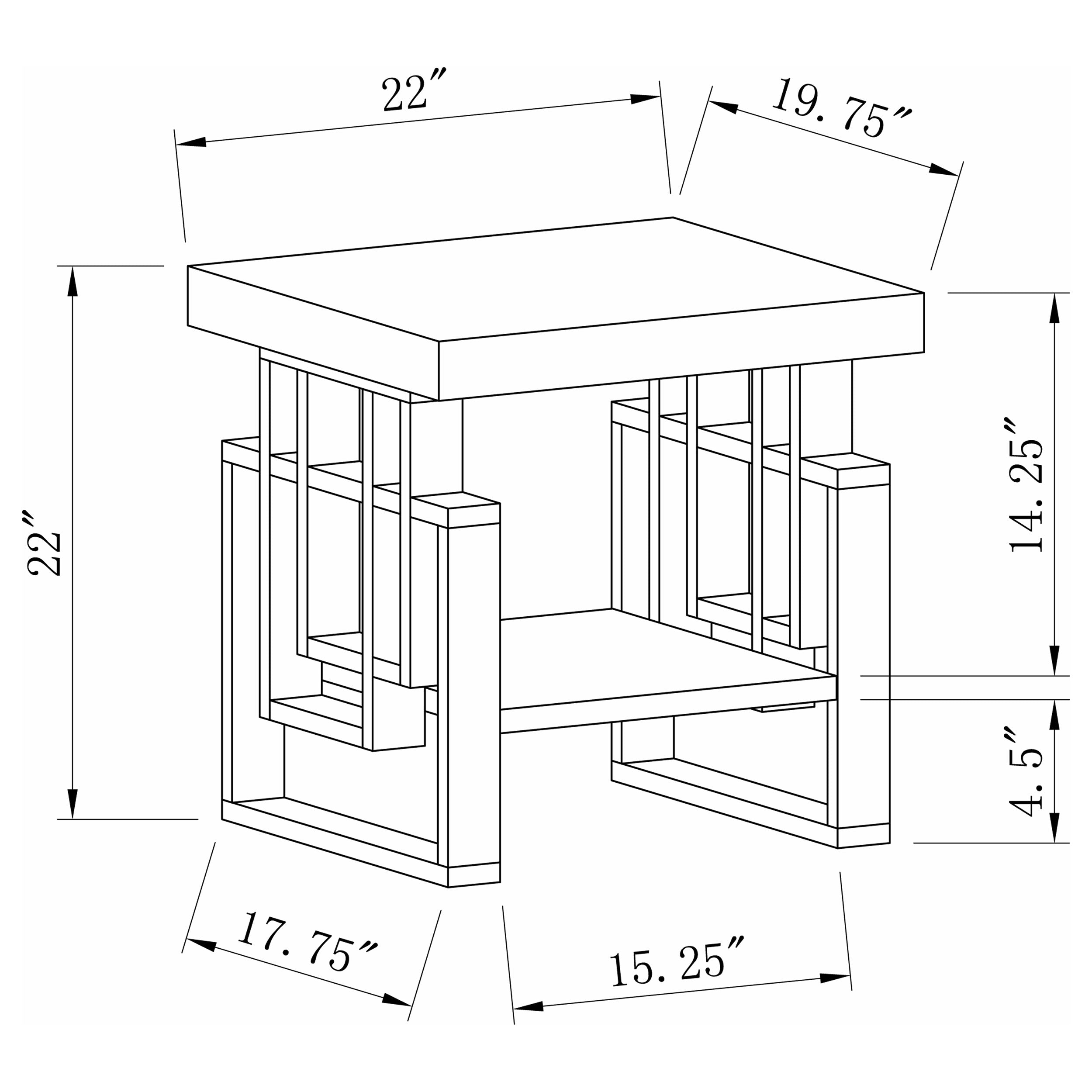 Schmitt Rectangular End Table High Glossy White