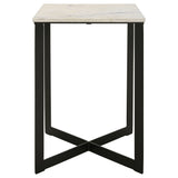 Tobin Square Marble Top End Table White and Black