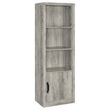 Burke 3-shelf Media Tower With Storage Cabinet Grey Driftwood