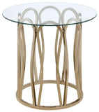 Monett Round End Table Chocolate Chrome and Clear