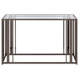 Adri Rectangular Glass Top Sofa Table Clear and Black Nickel